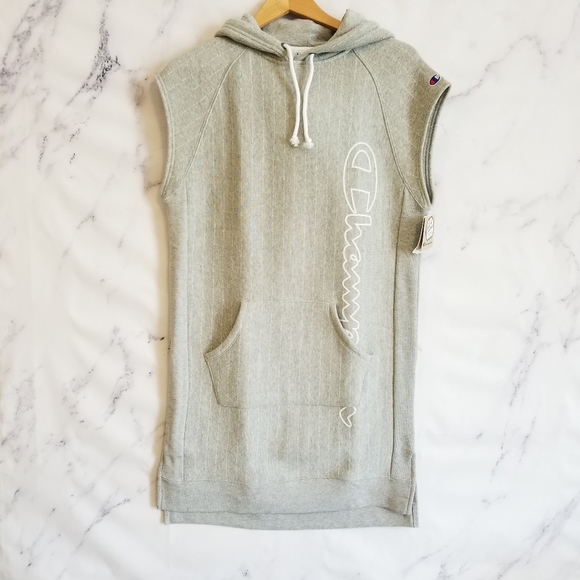CHAMPION Hoodie Sweatshirt dress, sleeves, Size Medium - Picture 1 of 8